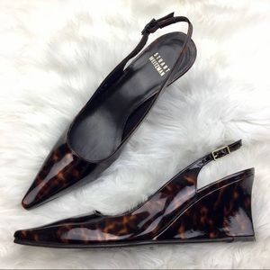 Stuart Weitzman | Tortoise Leopard Wedge Heels 6.5